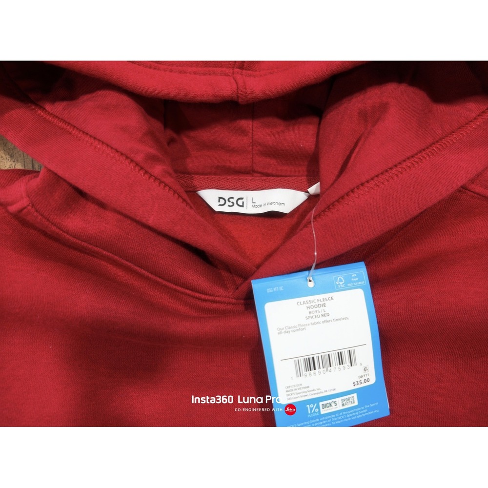 DSG Boys Classic Fleece Hoodie Spiced Red Size Large L NWT Sweatshirt - Picture 2 of 3